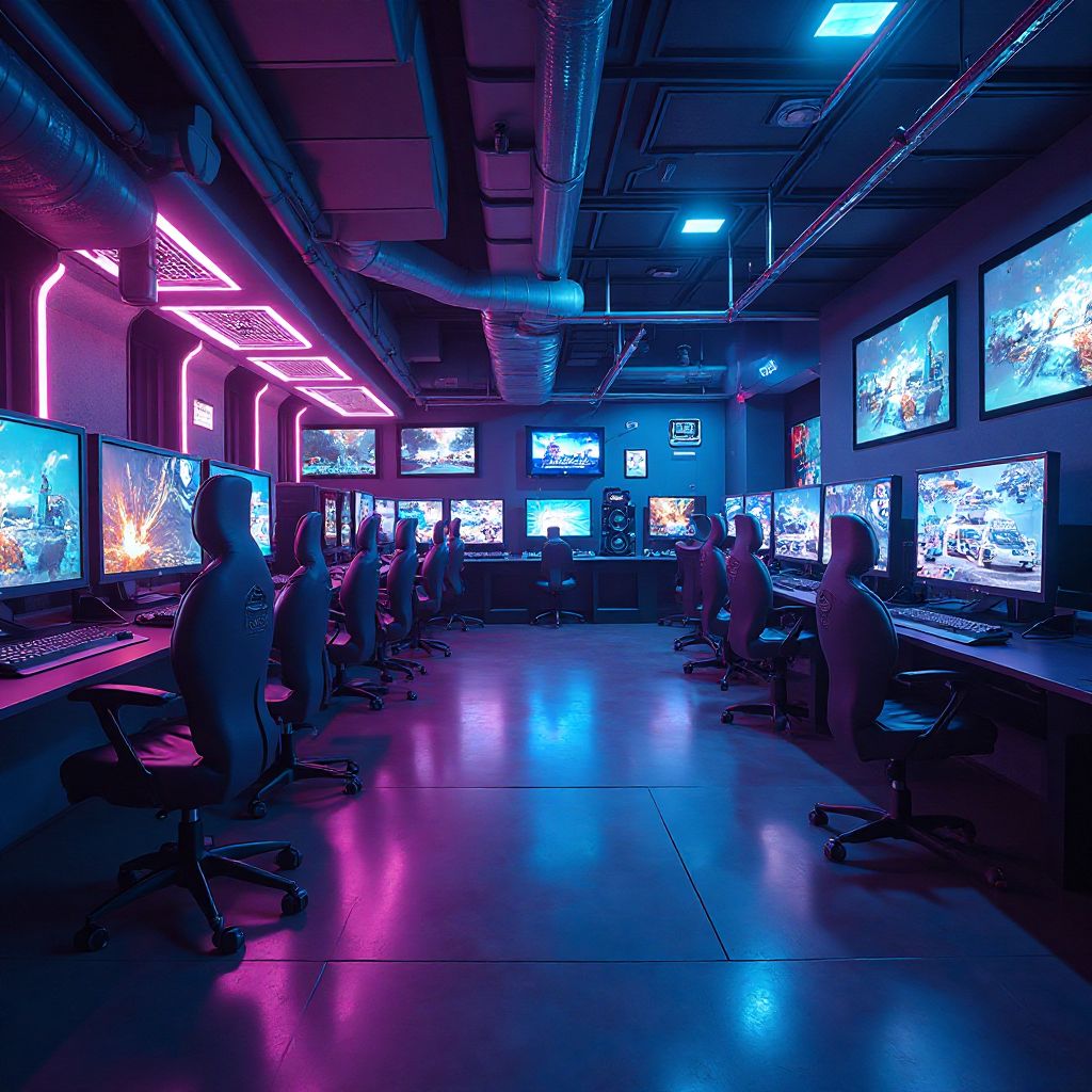 Modern gaming facility with futuristic design